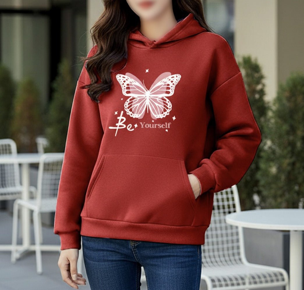 Premium Comfortable Printed Ladies Winter Hoodie - MyStyleBD