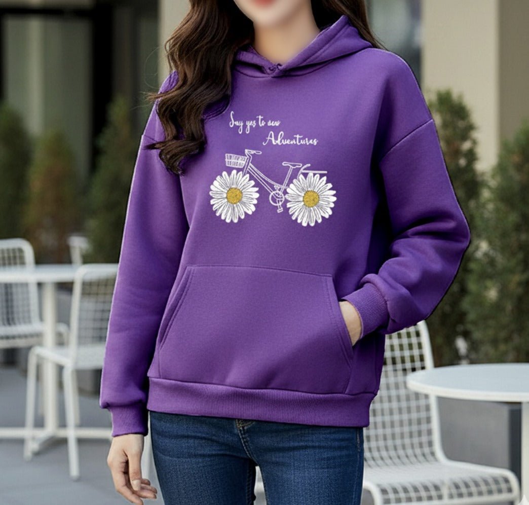 Premium Comfortable Printed Ladies Winter Hoodie - MyStyleBD