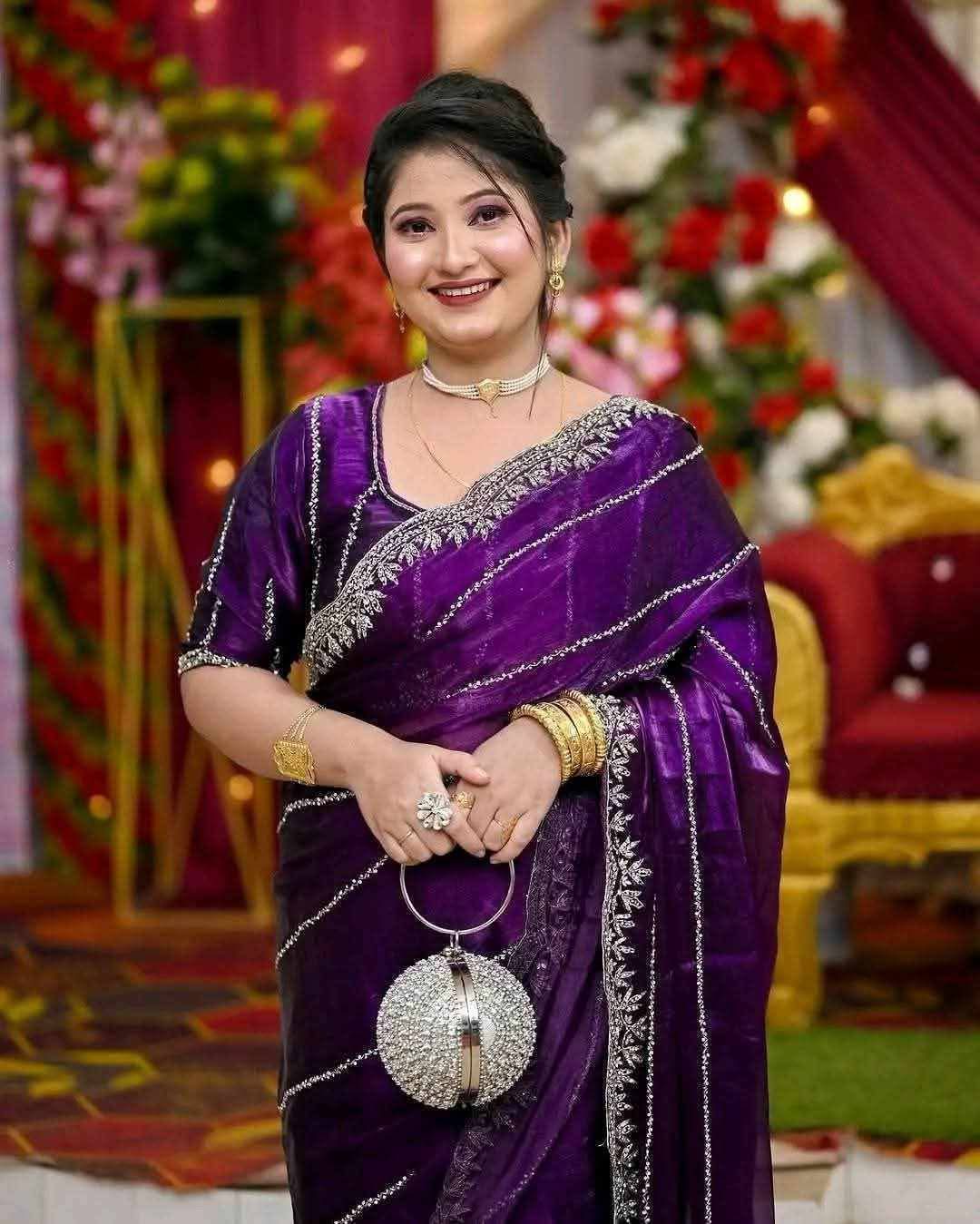 Georgette Embroidery Sharee with Blouse Piece - MyStyleBD