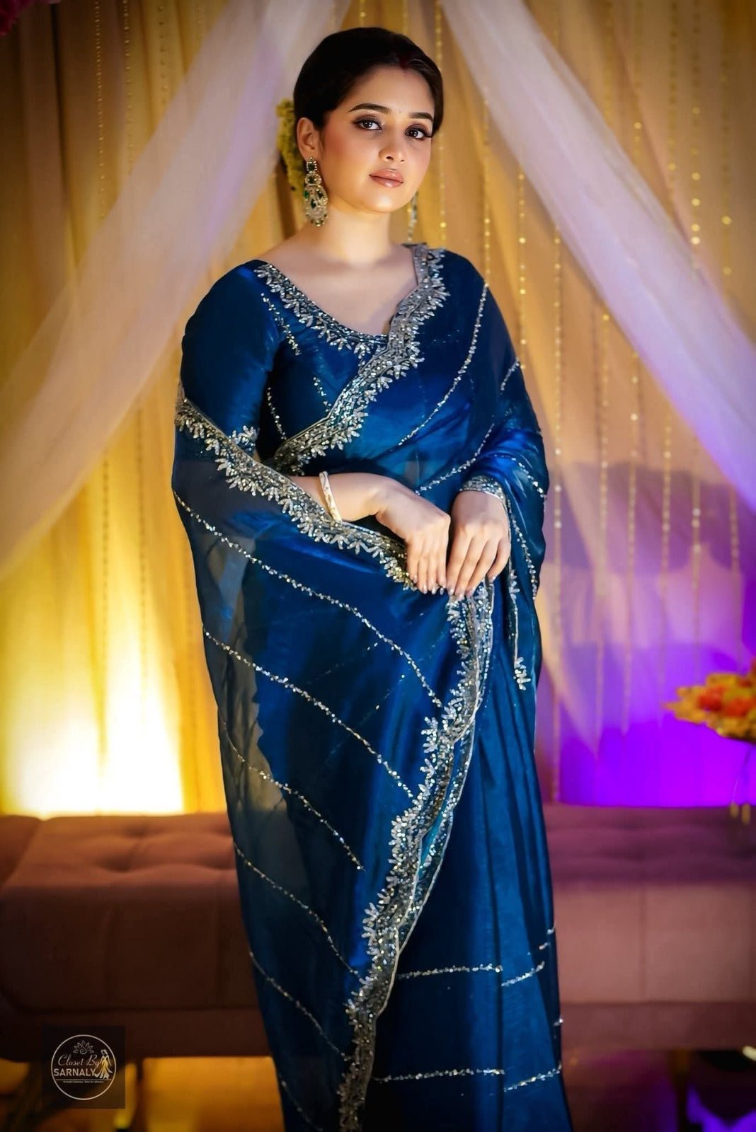 Georgette Embroidery Sharee with Blouse Piece - MyStyleBD