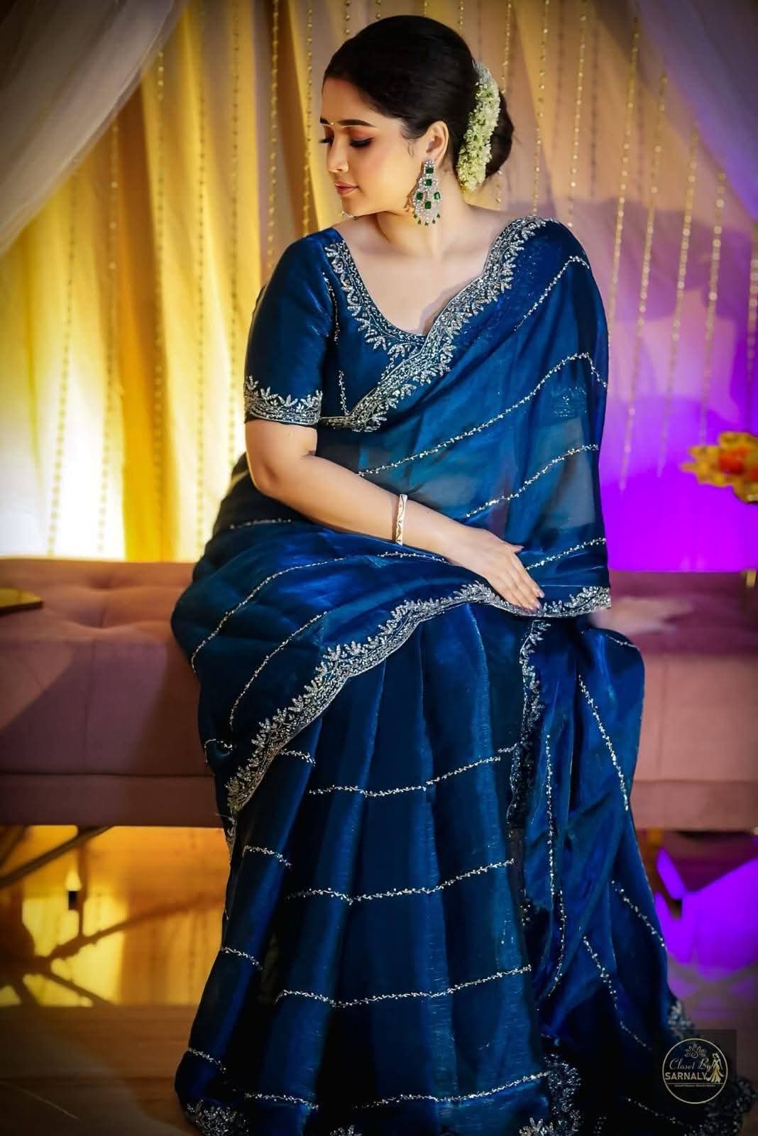 Georgette Embroidery Sharee with Blouse Piece - MyStyleBD