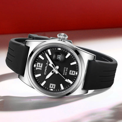 Jam Tangan Pria CRRJU 2025 Anti Air Kasual Olahraga Digital Jam Tangan Anak/Cowok Kalender Silikon Bercahaya - Hitam - MyStyleBD