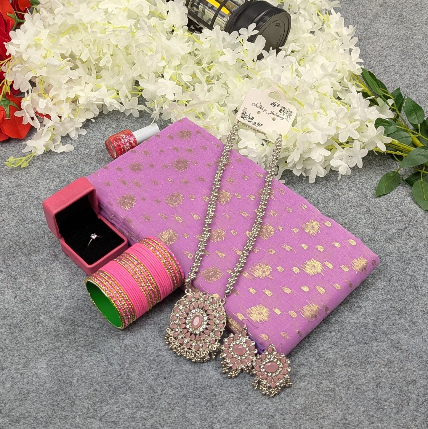 Premium Half Silk Jamdani Saree Combo Set - MyStyleBD