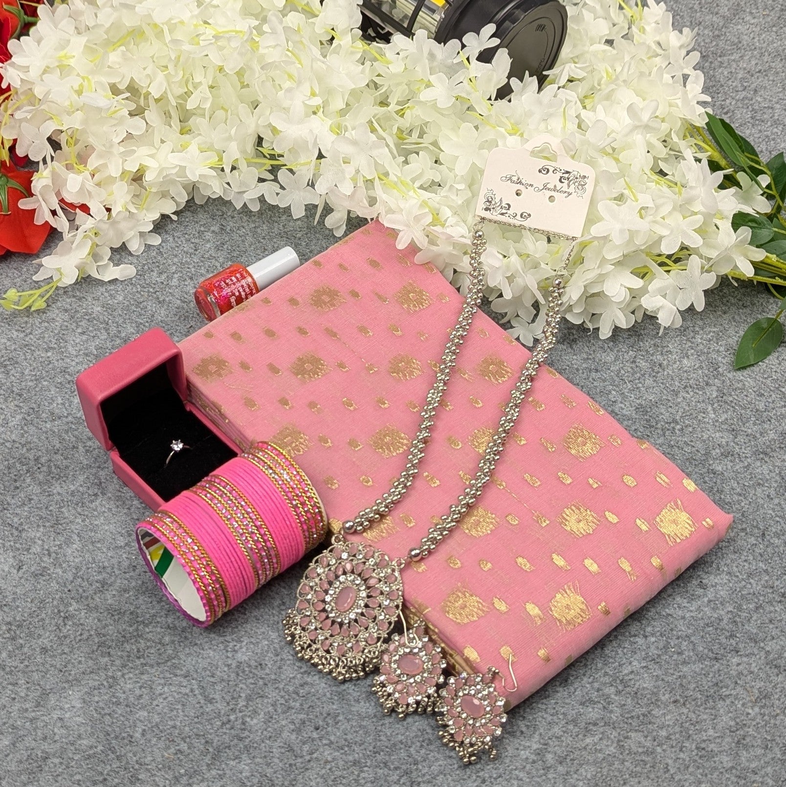 Premium Half Silk Jamdani Saree Combo Set - MyStyleBD