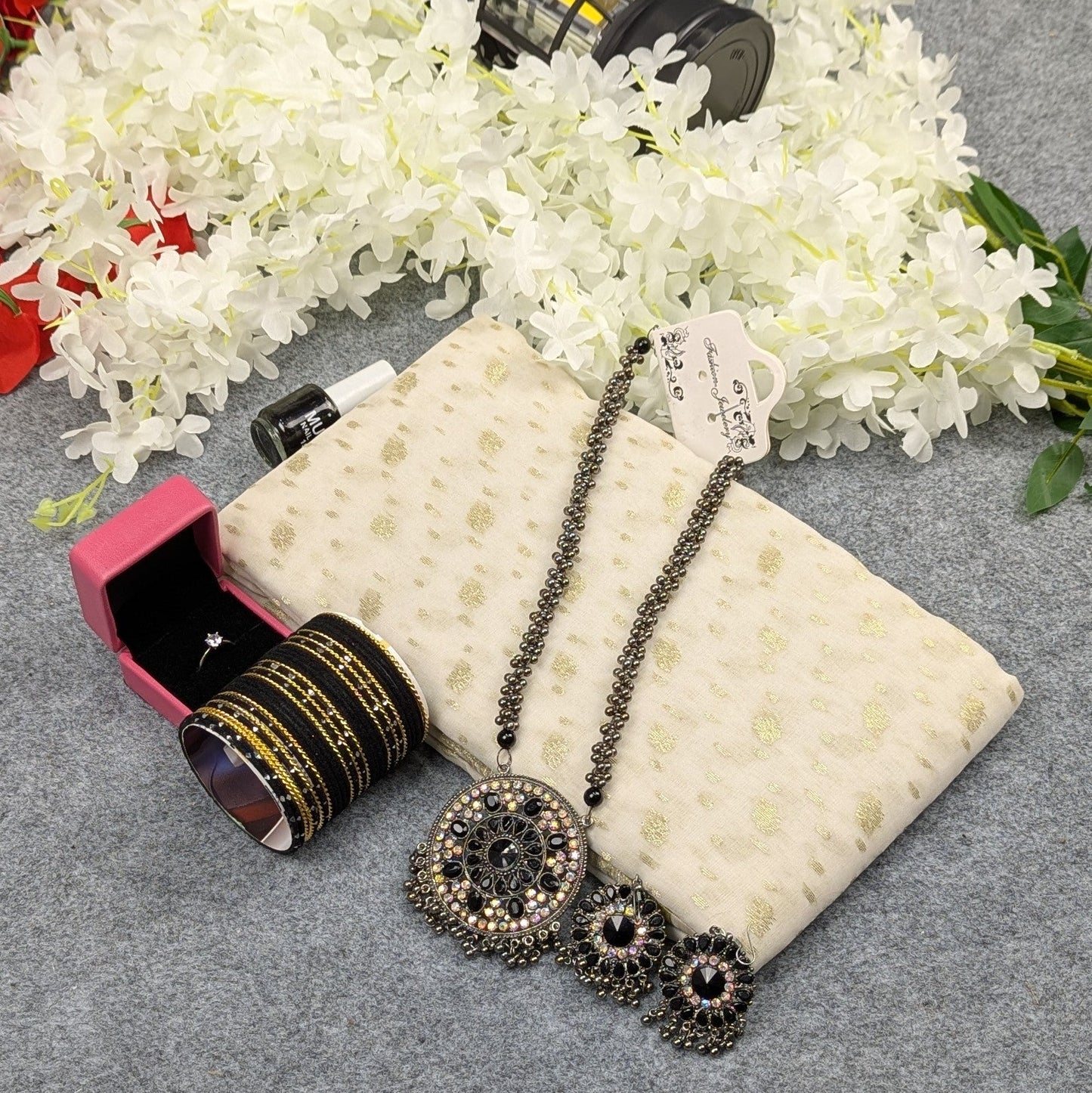 Premium Half Silk Jamdani Saree Combo Set - MyStyleBD