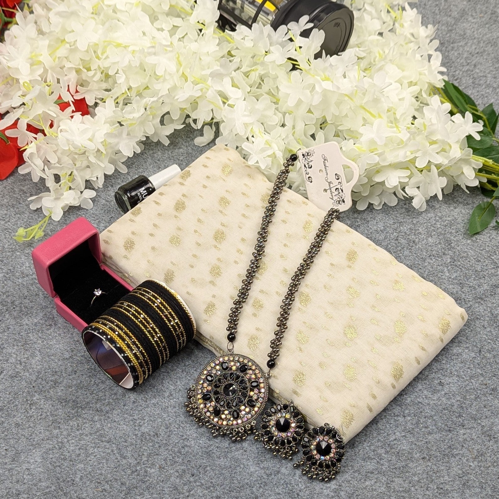 Premium Half Silk Jamdani Saree Combo Set - MyStyleBD